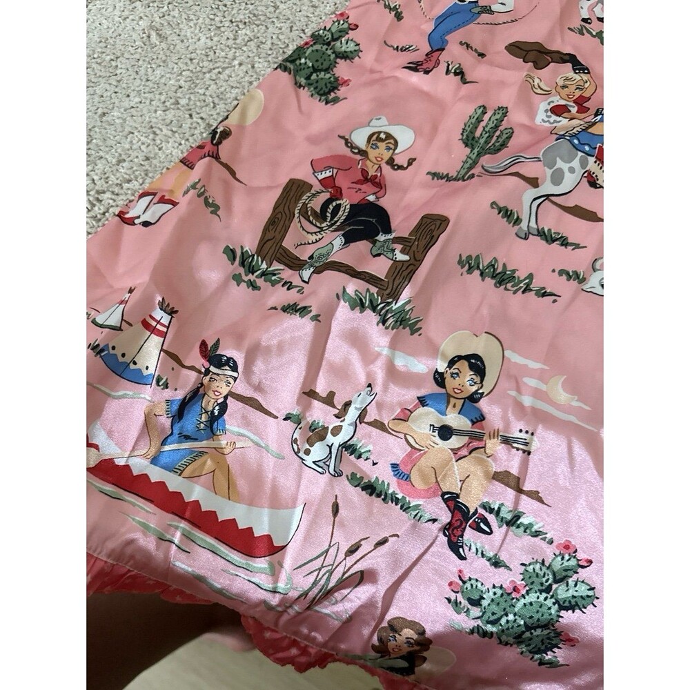 Nick and Nora Cowgirl satin pink slip - Picture 3 of 5